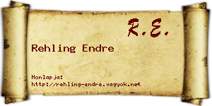 Rehling Endre névjegykártya